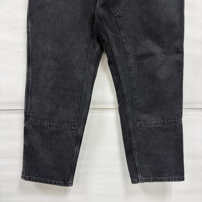 カーハート Carhartt パンツ デニム、ジーンズ ウォッシュ ブラック デニム ダブルニー ワークパンツ ヴィンテージ加工 32インチ ワンポイント X ロゴ、文字 黒 / ブラック / black メンズ USED 古着 中古 50165564