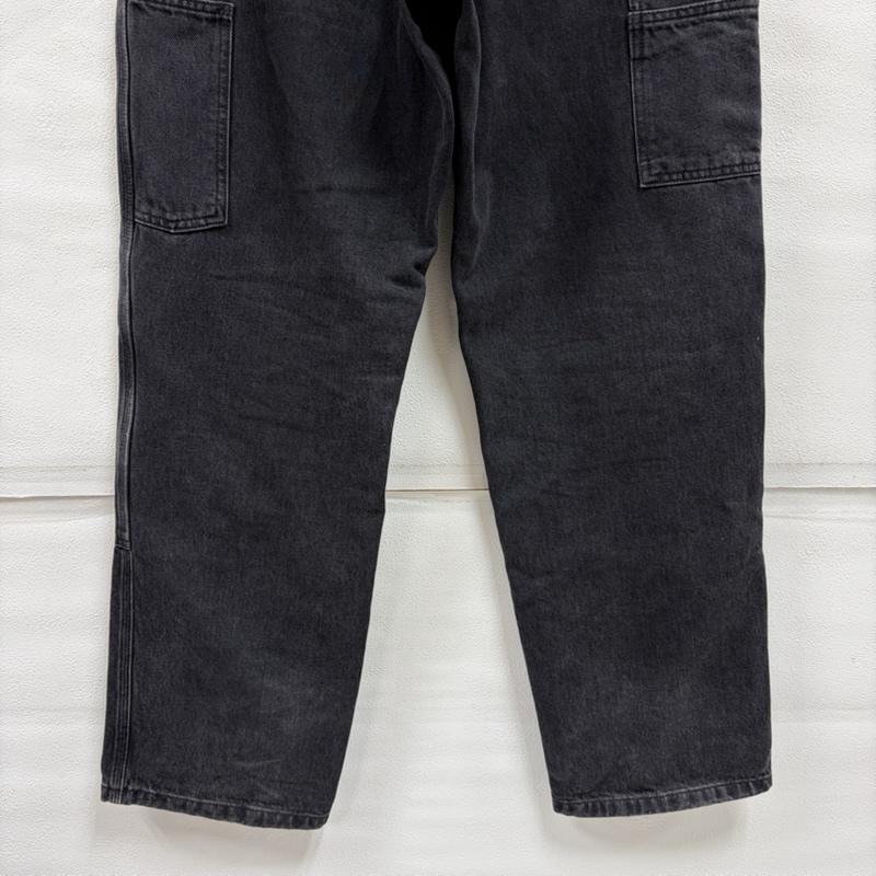 カーハート Carhartt パンツ デニム、ジーンズ ウォッシュ ブラック デニム ダブルニー ワークパンツ ヴィンテージ加工 32インチ ワンポイント X ロゴ、文字 黒 / ブラック / black メンズ USED 古着 中古 50165564