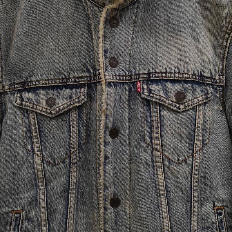 リーバイス Levi s ジャケット、上着 ジャケット、ブレザー 中綿 キルティング フラップポケット 内ポケット ボア デニムジャケット S インディゴ / インディゴ / Indigo メンズ USED 古着 中古 50165565