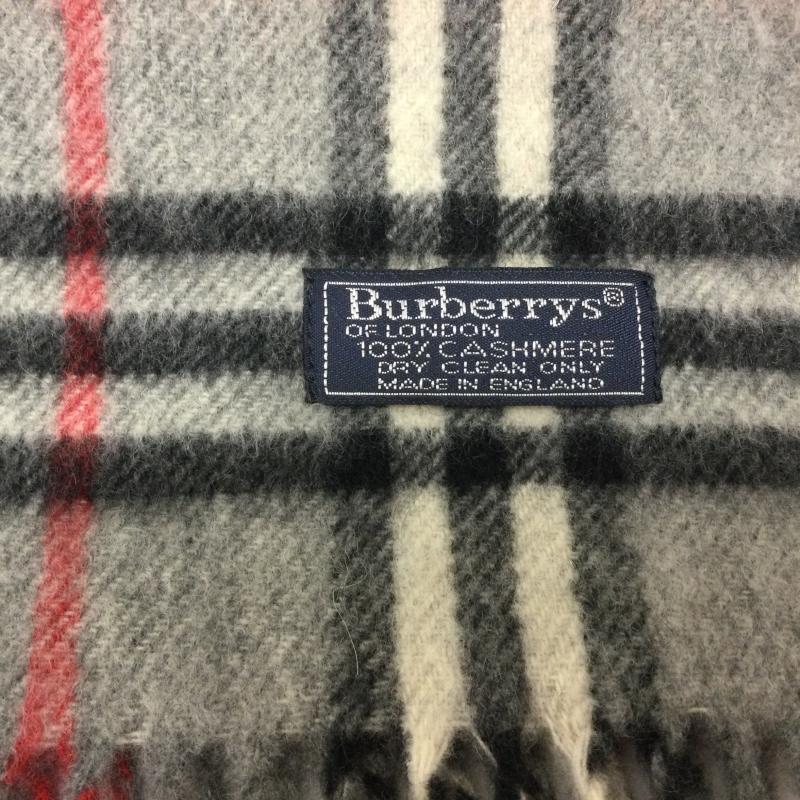 バーバリーズ BURBERRYS マフラー マフラー カシミア100％ ノバチェック マフラー イングランド製 - チェック 紺 / ネイビー / navy X 青 / ブルー / blue X 赤 / レッド / red メンズ USED 古着 中古 50165572