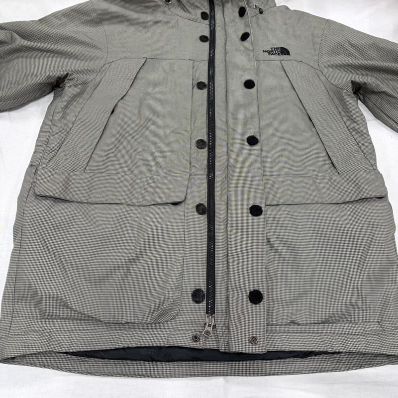 ザノースフェイス THE NORTH FACE ジャケット、上着 ジャンパー、ブルゾン 千鳥柄 ギンガムチェック ナイロンジャケット NS15820 マウンテンパーカー - 千鳥格子 X ロゴ、文字 X 刺繍 黒 / ブラック / black メンズ USED 古着 中古 50165576