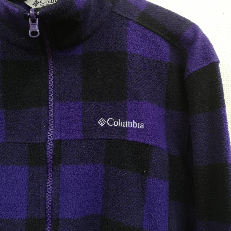 コロンビア Columbia ジャケット、上着 ジャンパー、ブルゾン ブロックチェック バッファローチェック フルジップ ロゴ刺繡 フリースジャケット 210PM6622 M 紫 / パープル / purple メンズ USED 古着 中古 50165578