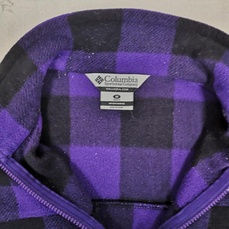 コロンビア Columbia ジャケット、上着 ジャンパー、ブルゾン ブロックチェック バッファローチェック フルジップ ロゴ刺繡 フリースジャケット 210PM6622 M 紫 / パープル / purple メンズ USED 古着 中古 50165578