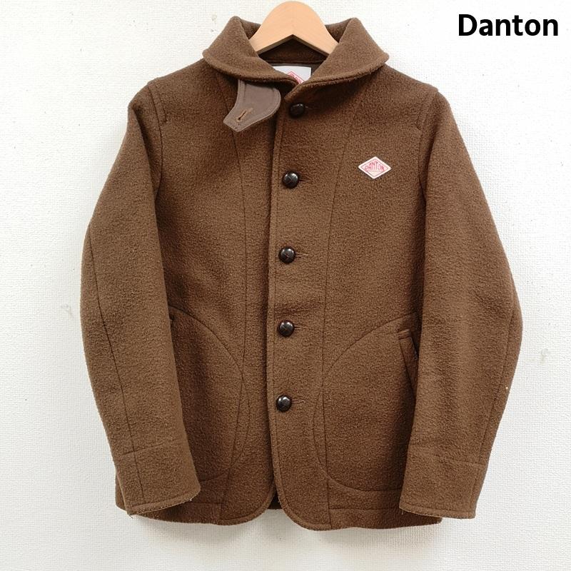 ダントン Danton ジャケット、上着 ジャケット、ブレザー ウールモッサ ショールカラー くるみボタン ブランドロゴワッペン シングルジャケット JD-8243 WOM 34 茶 / ブラウン / brown メンズ USED 古着 中古 50165584