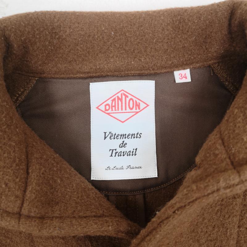 ダントン Danton ジャケット、上着 ジャケット、ブレザー ウールモッサ ショールカラー くるみボタン ブランドロゴワッペン シングルジャケット JD-8243 WOM 34 茶 / ブラウン / brown メンズ USED 古着 中古 50165584