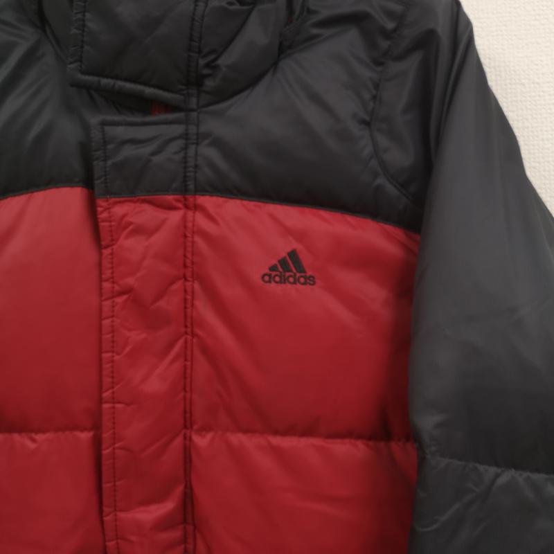 アディダス adidas ジャケット、上着 ダウンジャケット バイカラー 中綿 フラップ パフォーマンスロゴ 前立て ダウンジャケット L 赤 / レッド / red メンズ USED 古着 中古 50165586