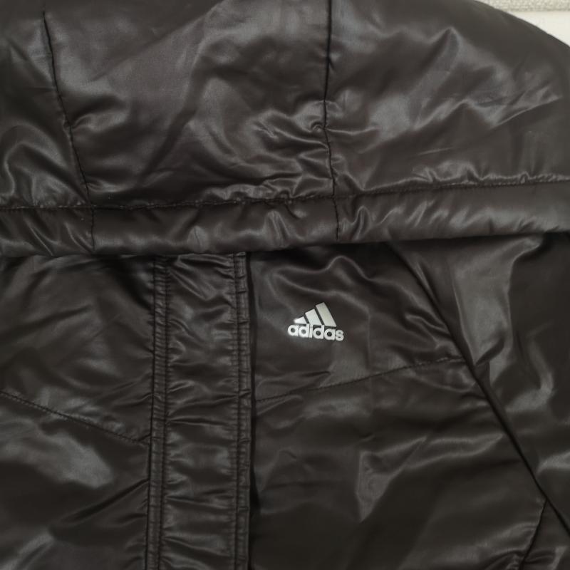 アディダス adidas ジャケット、上着 ダウンジャケット 3本ライン スリーストライプス 中綿 パフォーマンスロゴ ロングジャケット ベンチコート L 茶 / ブラウン / brown メンズ USED 古着 中古 50165588