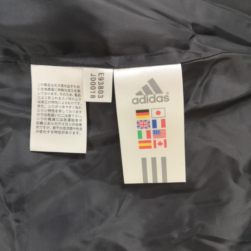アディダス adidas ジャケット、上着 ダウンジャケット 3本ライン スリーストライプス 中綿 パフォーマンスロゴ ロングジャケット ベンチコート L 茶 / ブラウン / brown メンズ USED 古着 中古 50165588