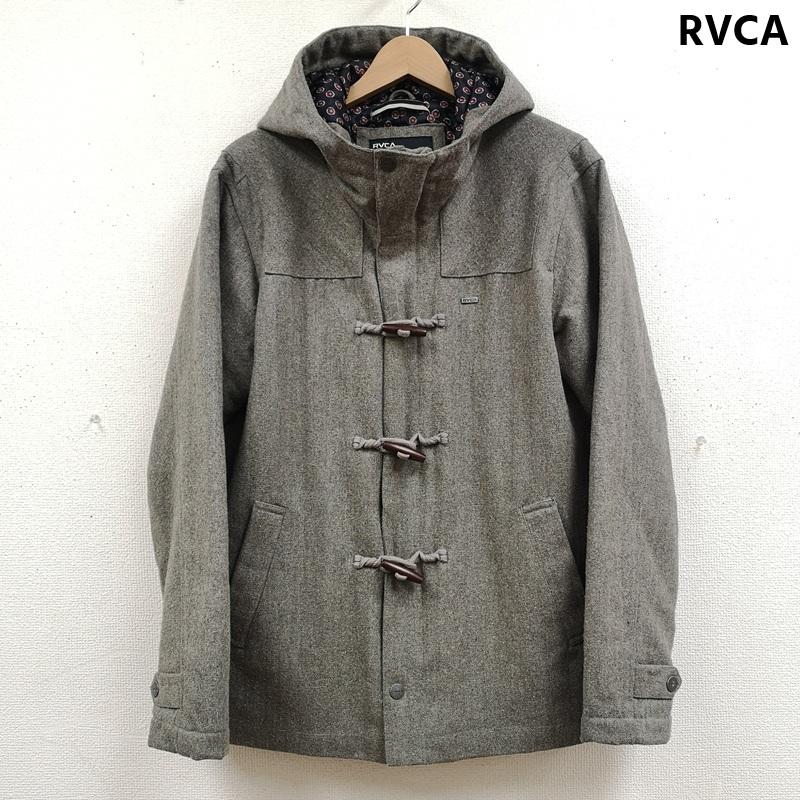 ルーカ RVCA コート コート一般 トグルボタン ハイネック 花柄 フラワー ダッフルコート AD042-759 S 灰 / グレー / gray メンズ USED 古着 中古 50165589