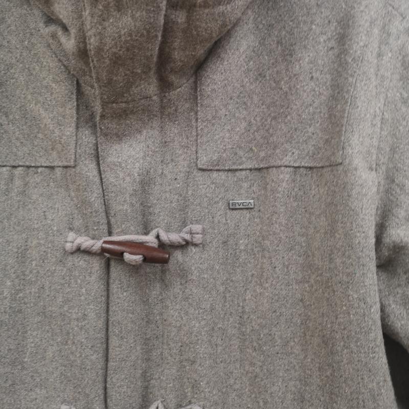 ルーカ RVCA コート コート一般 トグルボタン ハイネック 花柄 フラワー ダッフルコート AD042-759 S 灰 / グレー / gray メンズ USED 古着 中古 50165589
