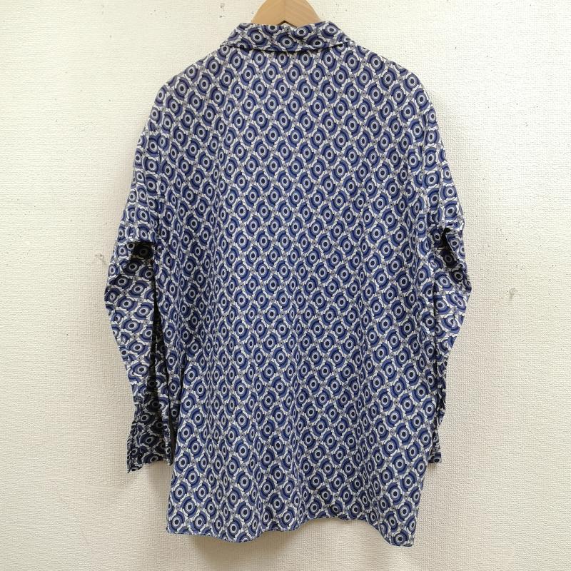 古着 USED シャツ、ブラウス 長袖 SANFOR 総柄 レトロ ボタンダウン ラウンドボタン 長袖シャツ 40 青 / ブルー / blue メンズ USED 古着 中古 50165590