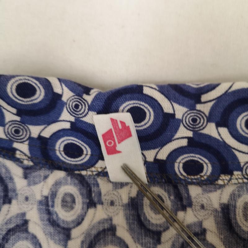 古着 USED シャツ、ブラウス 長袖 SANFOR 総柄 レトロ ボタンダウン ラウンドボタン 長袖シャツ 40 青 / ブルー / blue メンズ USED 古着 中古 50165590