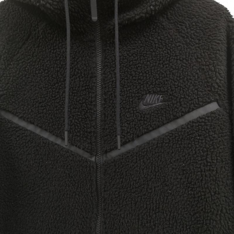 ナイキ NIKE ジャケット、上着 ジャケット、ブレザー フリース ジップアップパーカー V字型 ドローコード ボアジャケット AQ2768-010 L 黒 / ブラック / black メンズ USED 古着 中古 50165591