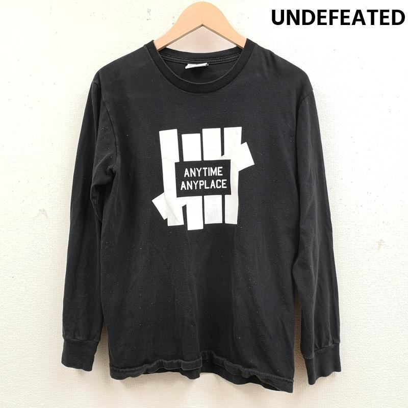 アンディフィーテッド UNDEFEATED Tシャツ 長袖 コットン プリント 丸首 クルーネック ロングスリーブTシャツ S 黒 / ブラック / black メンズ USED 古着 中古 50165598