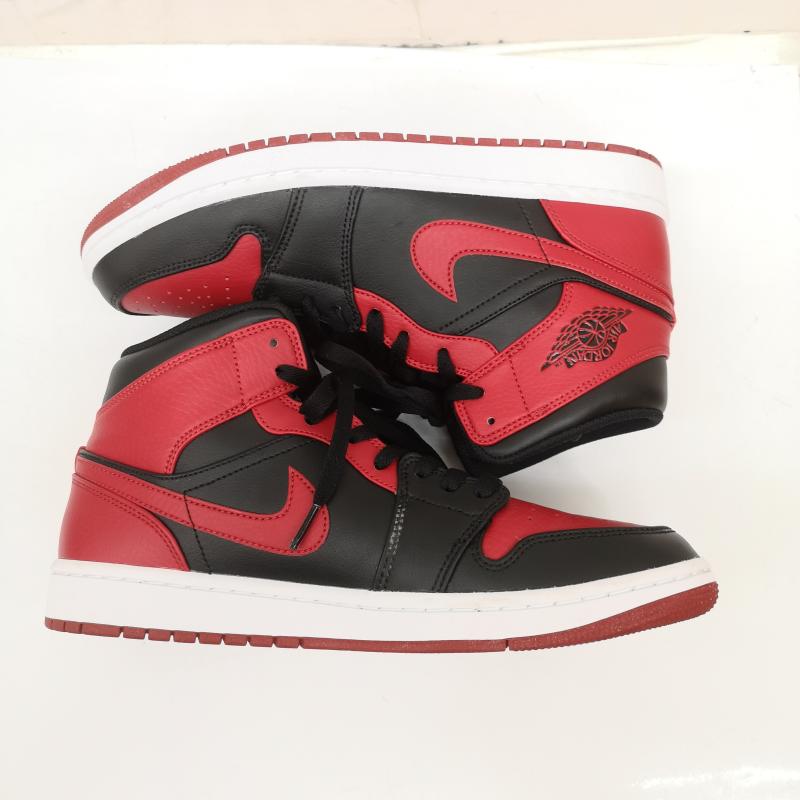 ナイキ NIKE スニーカー スニーカー Air Jordan 1 Mid Bred 554724-074 エアジョーダン1 ミッド ブレッド 27.0cm 黒 / ブラック / black X 赤 / レッド / red メンズ USED 古着 中古 50165605