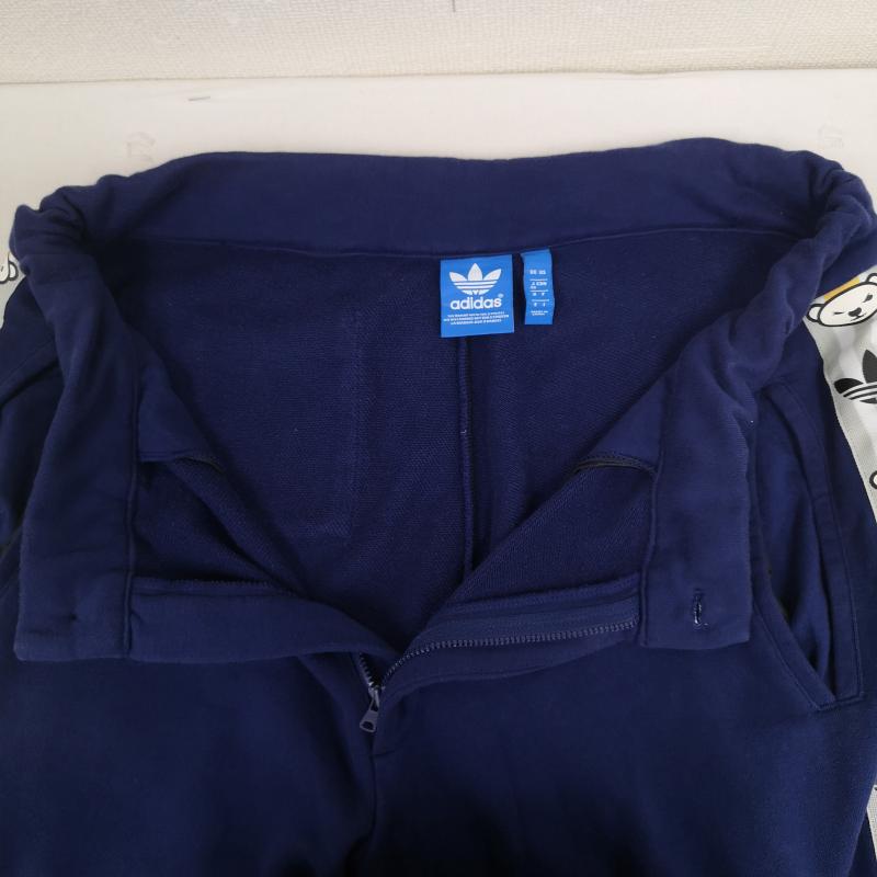 アディダスオリジナルス adidas originals パンツ ショートパンツ NIGO 熊 クラウンベアー トレフォイル 三つ葉 スウェット 7分丈 クロップドパンツ S24528 3L 紺 / ネイビー / navy メンズ USED 古着 中古 50165607