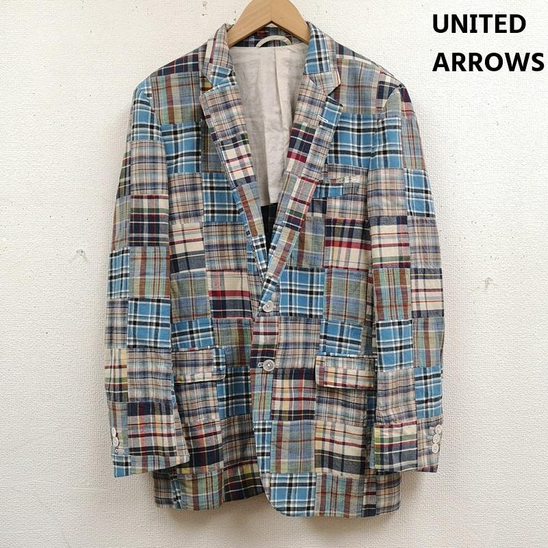 ユナイテッドアローズ UNITED ARROWS ジャケット、上着 ジャケット、ブレザー 日本製 マドラスチェック パッチワーク テーラードジャケット 1121-272-0095 46 青 / ブルー / blue メンズ USED 古着 中古 50165610