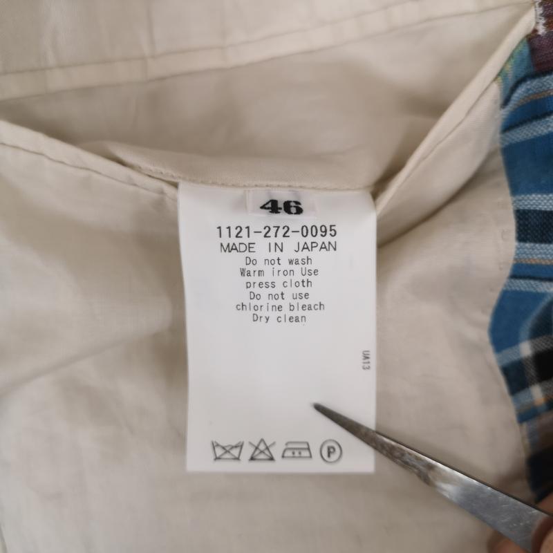 ユナイテッドアローズ UNITED ARROWS ジャケット、上着 ジャケット、ブレザー 日本製 マドラスチェック パッチワーク テーラードジャケット 1121-272-0095 46 青 / ブルー / blue メンズ USED 古着 中古 50165610