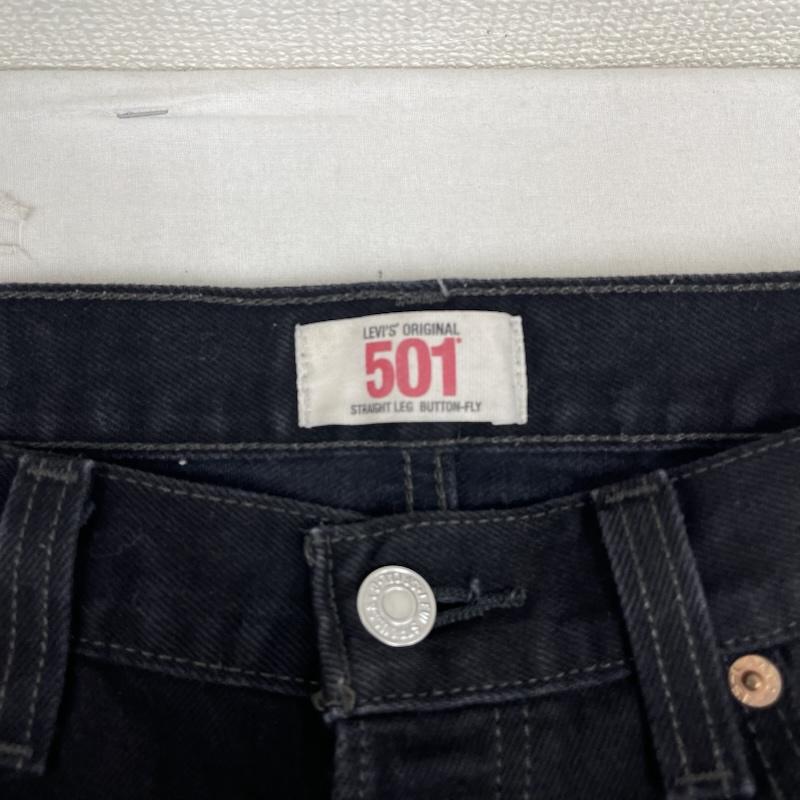 リーバイス Levi s パンツ デニム、ジーンズ 501 メキシコ製 ボタンフライ ストレート デニム パンツ 33インチ 黒 / ブラック / black メンズ USED 古着 中古 50165615