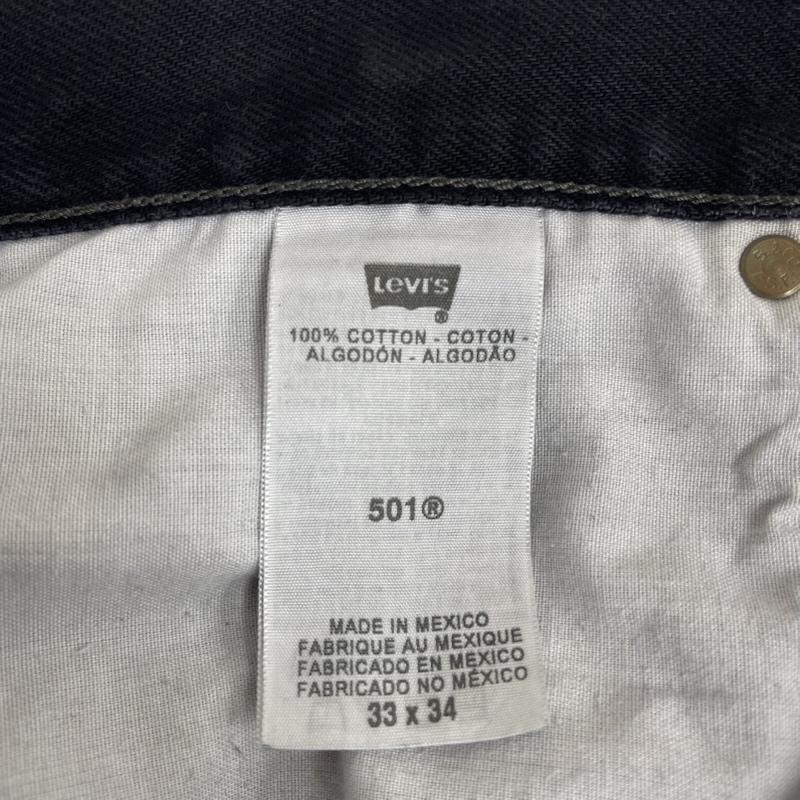 リーバイス Levi s パンツ デニム、ジーンズ 501 メキシコ製 ボタンフライ ストレート デニム パンツ 33インチ 黒 / ブラック / black メンズ USED 古着 中古 50165615