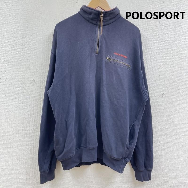 ポロスポーツラルフローレン POLOSPORT トレーナー 長袖 90s ヴィンテージ ハーフジップ スウェット シャツ パーカー XL 紺 / ネイビー / navy メンズ USED 古着 中古 50165616