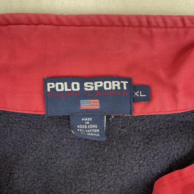 ポロスポーツラルフローレン POLOSPORT トレーナー 長袖 90s ヴィンテージ ハーフジップ スウェット シャツ パーカー XL 紺 / ネイビー / navy メンズ USED 古着 中古 50165616