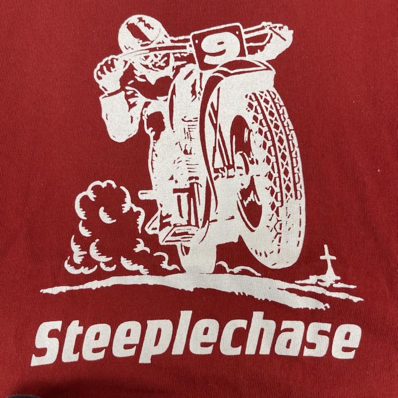 マッコイズ MCCOY`S Tシャツ 半袖 Steeplechase モーターサイクル グラフィック Tシャツ カットソー S 赤 / レッド / red メンズ USED 古着 中古 50165617