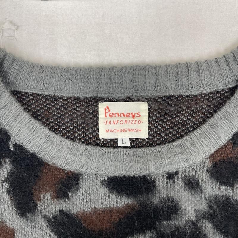 ペニーズ PENNEY S ニット、セーター 長袖 別注 モヘヤタッチ クルーネック シャギー ニット セーター レオパード柄 pn23aw-01 L マルチカラー / マルチカラー / multicolor メンズ USED 古着 中古 50165619