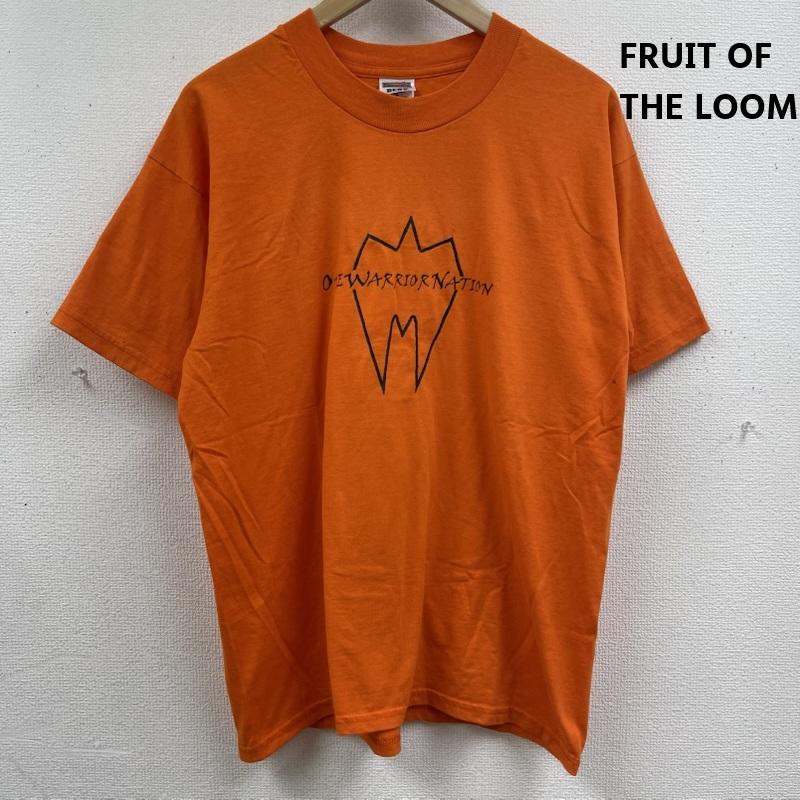 フルーツオブザルーム FRUIT OF THE LOOM Tシャツ 半袖 90s ヴィンテージ テキスト グラフィック プリント Tシャツ カットソー L 橙 / オレンジ / orange メンズ USED 古着 中古 50165621