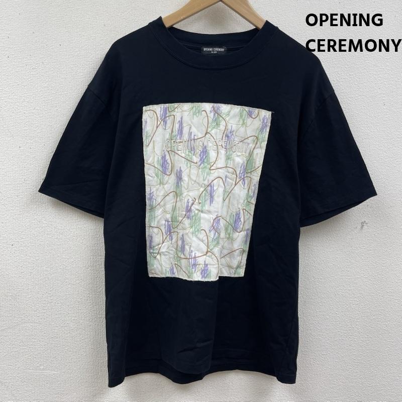 オープニング セレモニー OPENING CEREMONY Tシャツ 半袖 日本製 ロゴ刺繍 グラフィック デザイン Tシャツ カットソー M 黒 / ブラック / black メンズ USED 古着 中古 50165622
