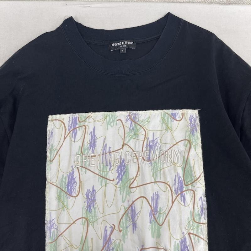 オープニング セレモニー OPENING CEREMONY Tシャツ 半袖 日本製 ロゴ刺繍 グラフィック デザイン Tシャツ カットソー M 黒 / ブラック / black メンズ USED 古着 中古 50165622