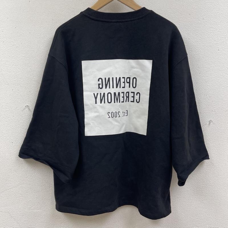 オープニング セレモニー OPENING CEREMONY Tシャツ 七分袖 Logo Sweatshirt Tee ボックス ロゴ 五分 七分丈 スウェット Tシャツ M 黒 / ブラック / black メンズ USED 古着 中古 50165623