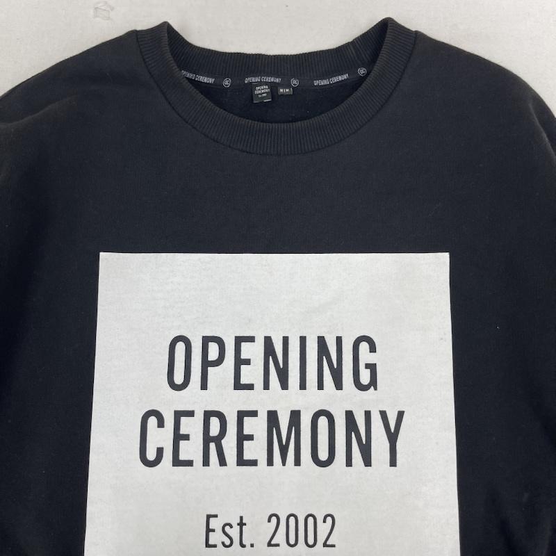 オープニング セレモニー OPENING CEREMONY Tシャツ 七分袖 Logo Sweatshirt Tee ボックス ロゴ 五分 七分丈 スウェット Tシャツ M 黒 / ブラック / black メンズ USED 古着 中古 50165623