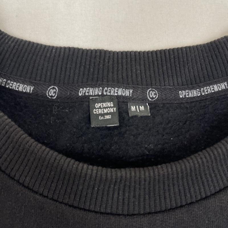 オープニング セレモニー OPENING CEREMONY Tシャツ 七分袖 Logo Sweatshirt Tee ボックス ロゴ 五分 七分丈 スウェット Tシャツ M 黒 / ブラック / black メンズ USED 古着 中古 50165623