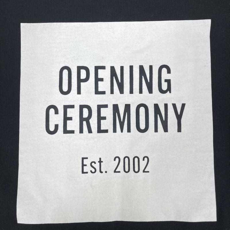 オープニング セレモニー OPENING CEREMONY Tシャツ 七分袖 Logo Sweatshirt Tee ボックス ロゴ 五分 七分丈 スウェット Tシャツ M 黒 / ブラック / black メンズ USED 古着 中古 50165623