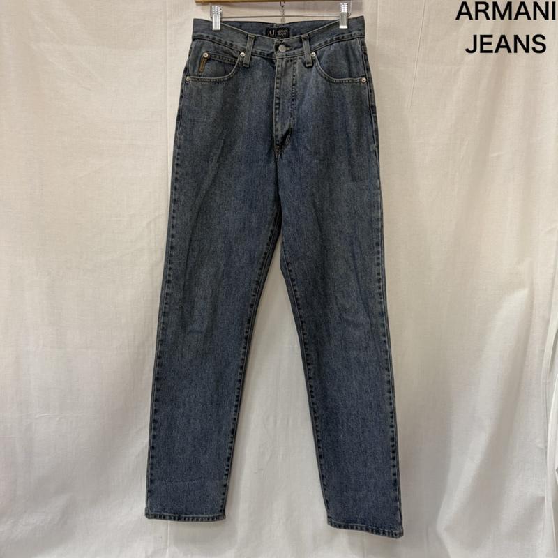 アルマーニ ジーンズ ARMANI JEANS パンツ デニム、ジーンズ テーパードデニムパンツ ロゴモチーフ 30インチ 無地 X ロゴ、文字 青 / ブルー / blue メンズ USED 古着 中古 50165625