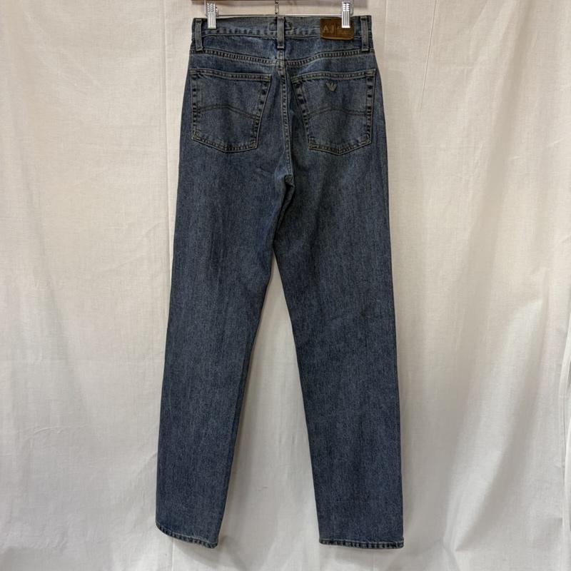 アルマーニ ジーンズ ARMANI JEANS パンツ デニム、ジーンズ テーパードデニムパンツ ロゴモチーフ 30インチ 無地 X ロゴ、文字 青 / ブルー / blue メンズ USED 古着 中古 50165625