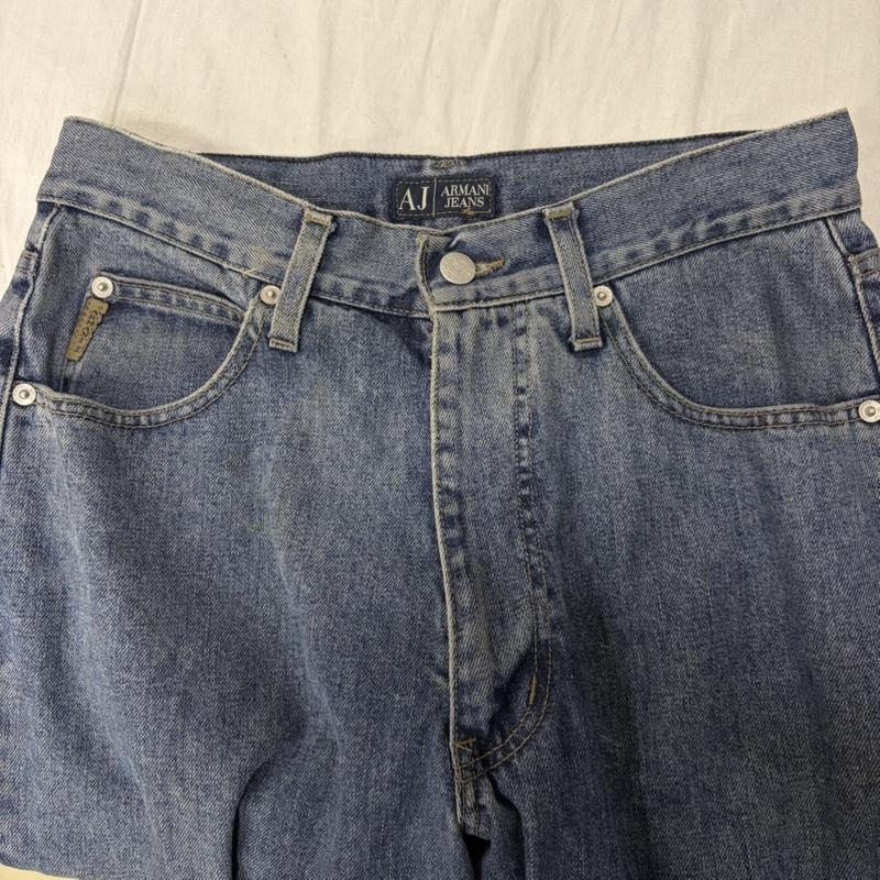 アルマーニ ジーンズ ARMANI JEANS パンツ デニム、ジーンズ テーパードデニムパンツ ロゴモチーフ 30インチ 無地 X ロゴ、文字 青 / ブルー / blue メンズ USED 古着 中古 50165625
