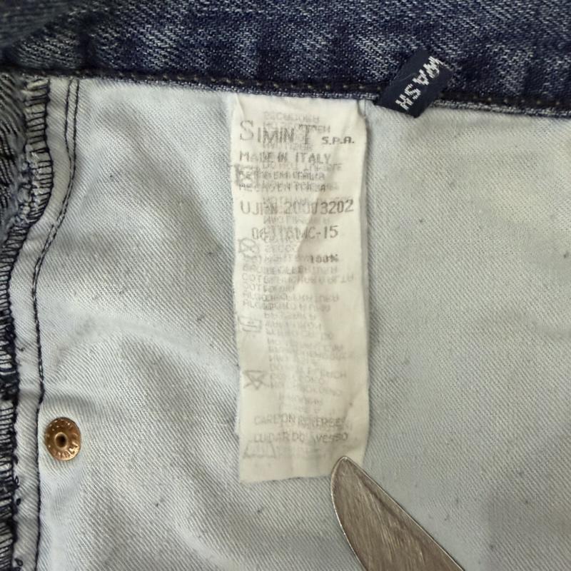 アルマーニ ジーンズ ARMANI JEANS パンツ デニム、ジーンズ テーパードデニムパンツ ロゴモチーフ 30インチ 無地 X ロゴ、文字 青 / ブルー / blue メンズ USED 古着 中古 50165625