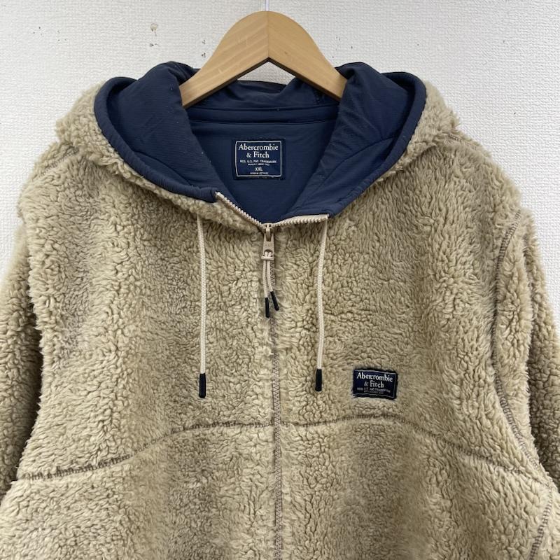 古着 USED ジャケット、上着 ジャンパー、ブルゾン Abercrombie & Fitch ジップアップ ボアフリース パーカー ジャケット XXL ベージュ / ベージュ / beige メンズ USED 古着 中古 50165626