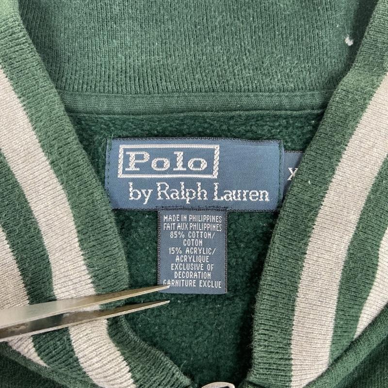 ポロバイラルフローレン Polo by RALPH LAUREN ジャケット、上着 ジャンパー、ブルゾン 90s ロゴ刺繍 ジップアップ ラグラン ジップアップ パーカー ジャケット XXL 緑 / グリーン / green メンズ USED 古着 中古 50165627