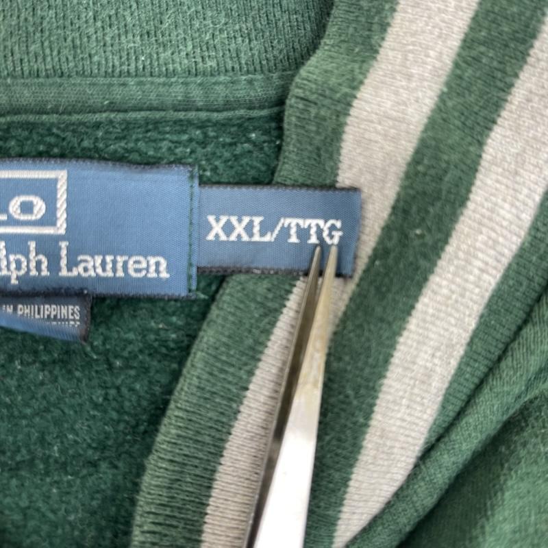 ポロバイラルフローレン Polo by RALPH LAUREN ジャケット、上着 ジャンパー、ブルゾン 90s ロゴ刺繍 ジップアップ ラグラン ジップアップ パーカー ジャケット XXL 緑 / グリーン / green メンズ USED 古着 中古 50165627