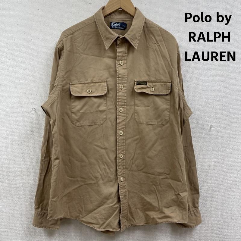 ポロバイラルフローレン Polo by RALPH LAUREN シャツ、ブラウス 長袖 フラップ ダブルポケット 長袖 カジュアル ワーク シャツ XL ベージュ / ベージュ / beige メンズ USED 古着 中古 50165628