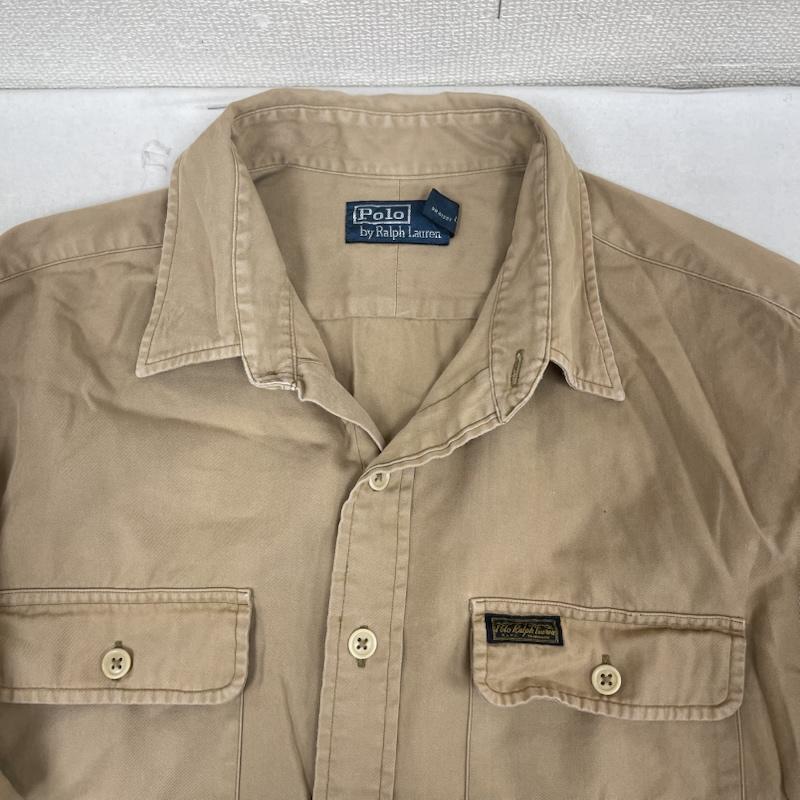 ポロバイラルフローレン Polo by RALPH LAUREN シャツ、ブラウス 長袖 フラップ ダブルポケット 長袖 カジュアル ワーク シャツ XL ベージュ / ベージュ / beige メンズ USED 古着 中古 50165628