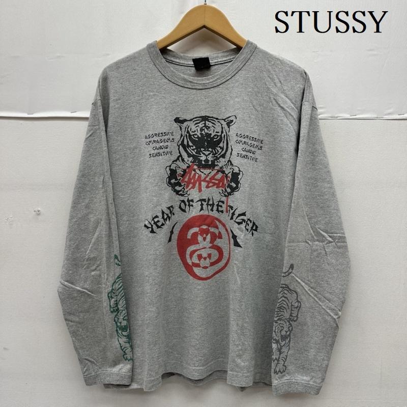 ステューシー STUSSY Tシャツ 長袖 00s YEAR OF THE TIGER 虎 袖 プリント ロンT M 灰 / グレー / gray メンズ USED 古着 中古 50165630