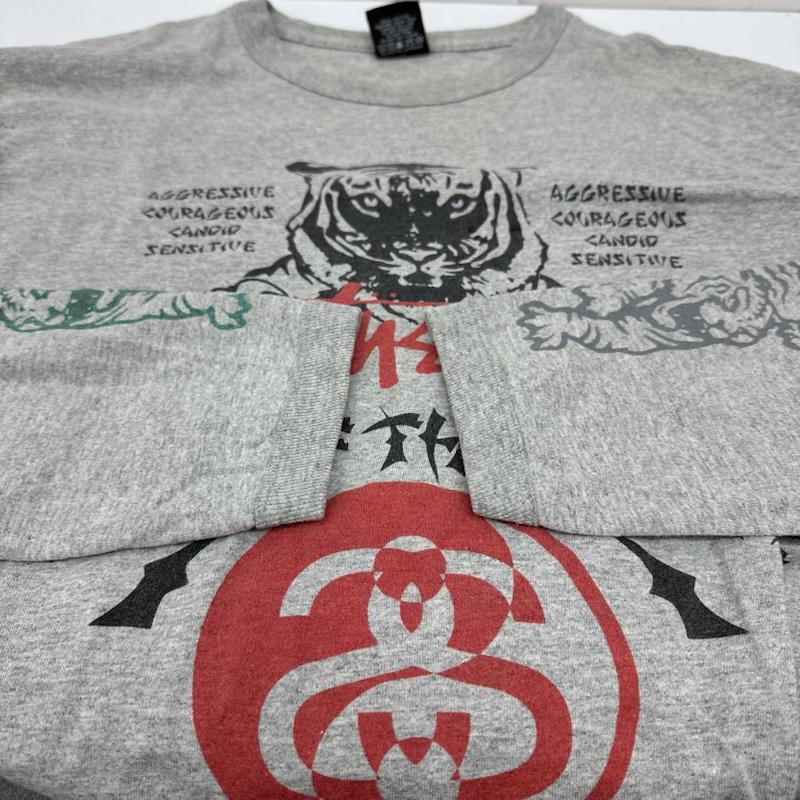 ステューシー STUSSY Tシャツ 長袖 00s YEAR OF THE TIGER 虎 袖 プリント ロンT M 灰 / グレー / gray メンズ USED 古着 中古 50165630