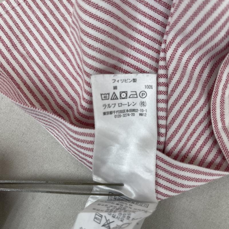 ラルフローレン RALPHLAUREN シャツ、ブラウス 長袖 ポニー刺繍 ストライプ柄 長袖 カジュアル ワイシャツ L 桃 / ピンク / pink メンズ USED 古着 中古 50165631