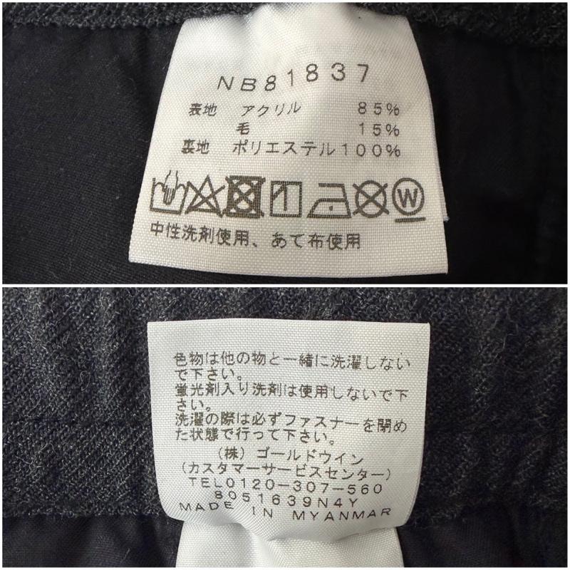 ザノースフェイス THE NORTH FACE ボトムス ボトムス ドットポケットウールパンツ Dot Pocket Wool Pant nb81837 M 無地 X ロゴ、文字 ダークグレー / ダークグレー / メンズ USED 古着 中古 50165632