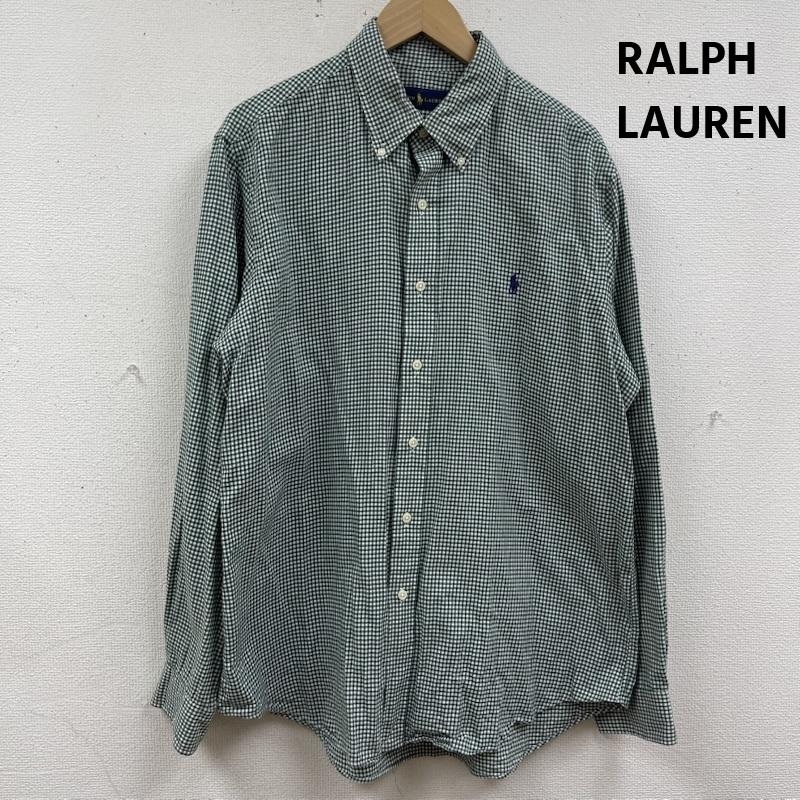 ラルフローレン RALPHLAUREN シャツ、ブラウス 長袖 ポニー刺繍 ギンガムチェック柄 ボタンダウン カジュアル シャツ L 緑 / グリーン / green メンズ USED 古着 中古 50165633