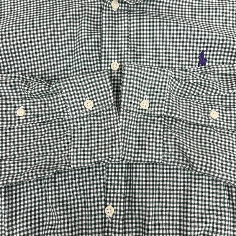 ラルフローレン RALPHLAUREN シャツ、ブラウス 長袖 ポニー刺繍 ギンガムチェック柄 ボタンダウン カジュアル シャツ L 緑 / グリーン / green メンズ USED 古着 中古 50165633